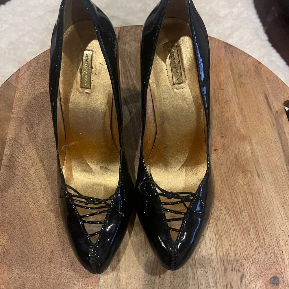 Report Signature Black leather heel - Picture 4 of 5